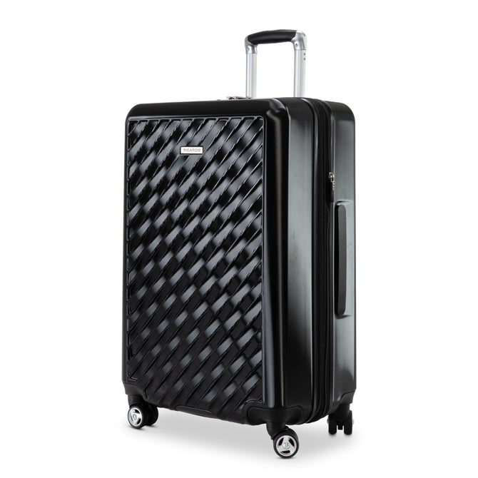 variant:43709082534080 RBH Melrose Hardside Medium Checked Spinner Luggage Black