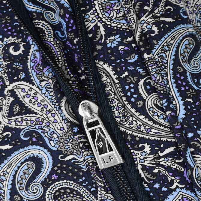 variant:46795402870976 London Fog Mayfair Softside Large Checked Luggage Navy And White Paisley
