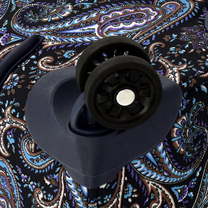 variant:46795402870976 London Fog Mayfair Softside Large Checked Luggage Navy And White Paisley