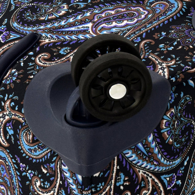 variant:46795398283456 London Fog Mayfair Softside Carry-On Luggage Navy And White Paisley