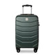 Green suitcase with a brand logo on a white background