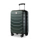 Green suitcase with a brand logo on a white background