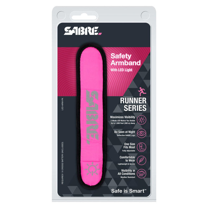 variant:43705708773568 Sabre Safety LED Armband Pink