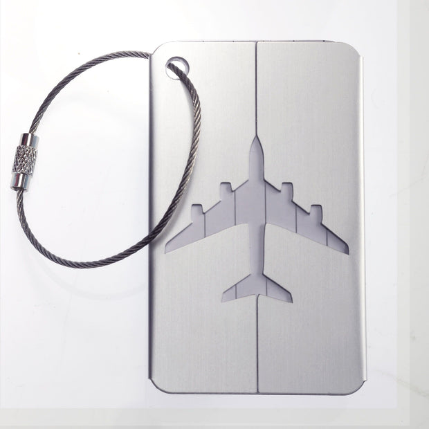Smooth Trip Aluminum Luggage Tags - 2 Pack - Silver