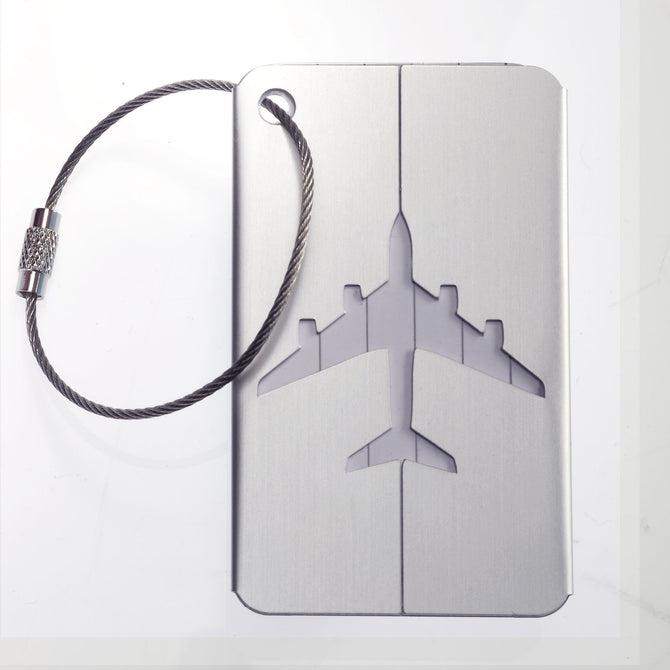 Smooth Trip Aluminum Luggage Tags - 2 Pack - Silver