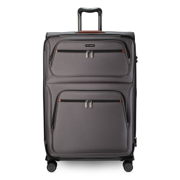 variant:47606538797248 Ricardo Beverly Hills Montecito 3.0 Softside Large Checked Luggage French Grey