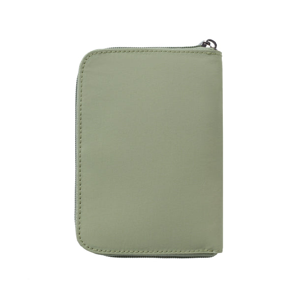 variant:48331183784128 Travelon RFID Blocking Passport Zip Wallet Moss
