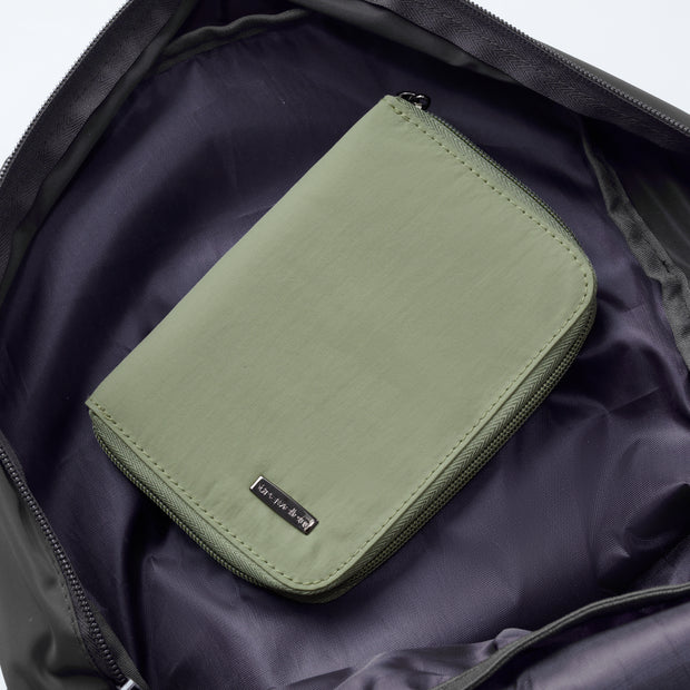 variant:48331183784128 Travelon RFID Blocking Passport Zip Wallet Moss