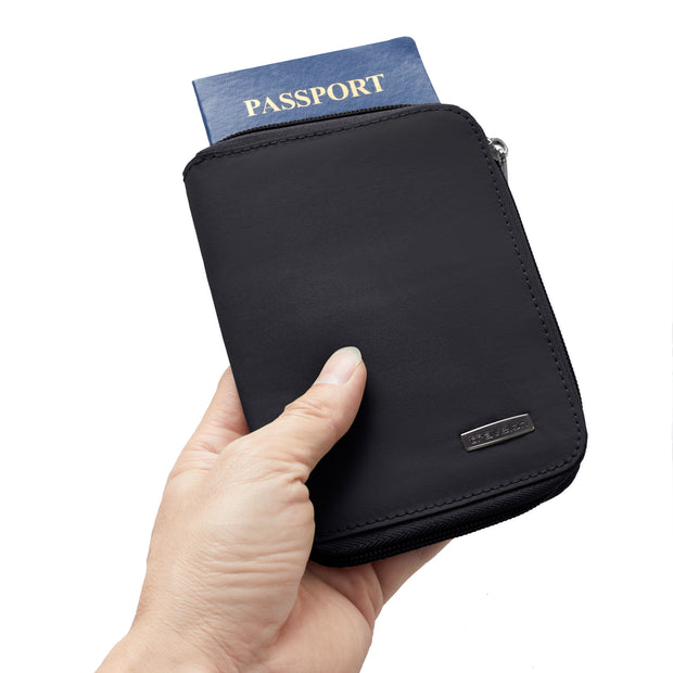 variant:48331163402432 Travelon RFID Blocking Passport Zip Wallet Black