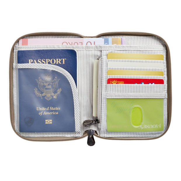 variant:48331183849664 Travelon RFID Blocking Passport Zip Wallet Sable