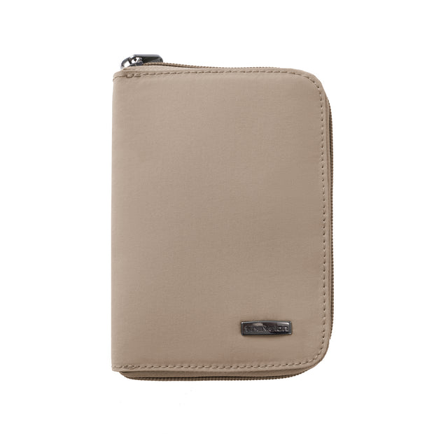 variant:48331183849664 Travelon RFID Blocking Passport Zip Wallet Sable