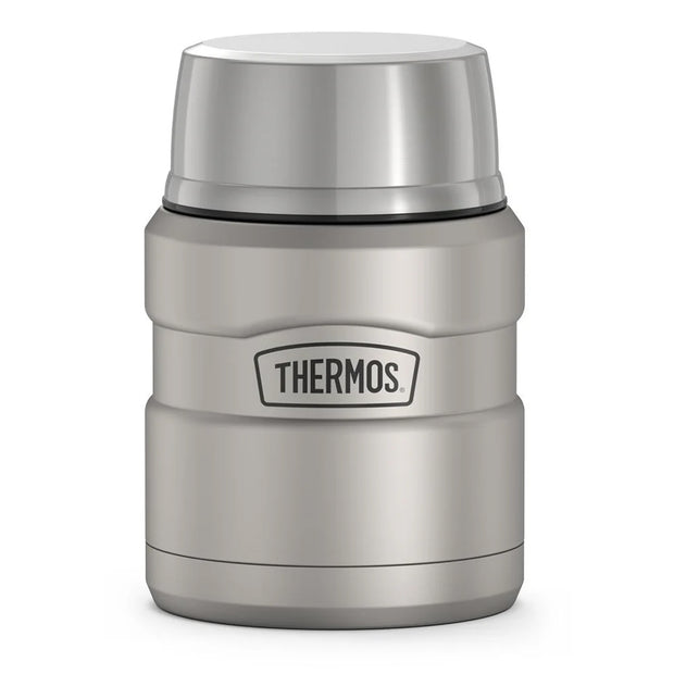 variant:46533270962368 16 oz. Stainless Steel Food Jar w Folding Spoon Matte Stainless Steel 