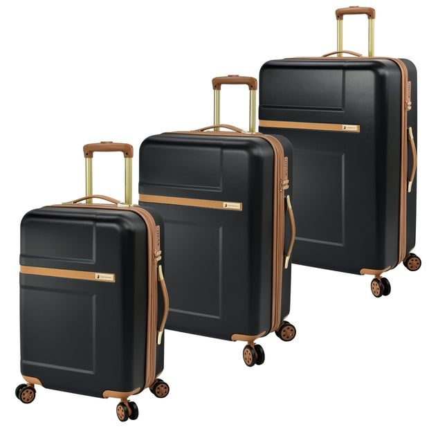 variant:46795571265728 Westbury Hardside Large Check Luggage London Fog Black & Sand