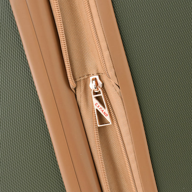 variant:46795558813888 London Fog Westbury Hardside Medium Check Luggage Olive & Sand