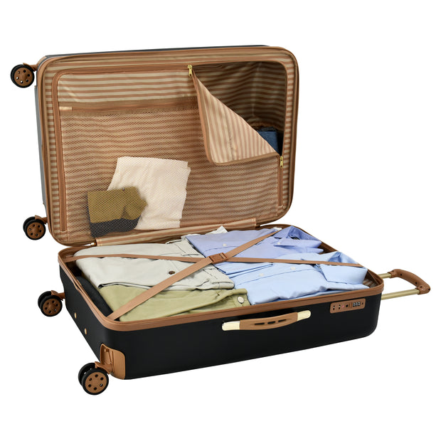 variant:46795571265728 Westbury Hardside Large Check Luggage London Fog Black & Sand