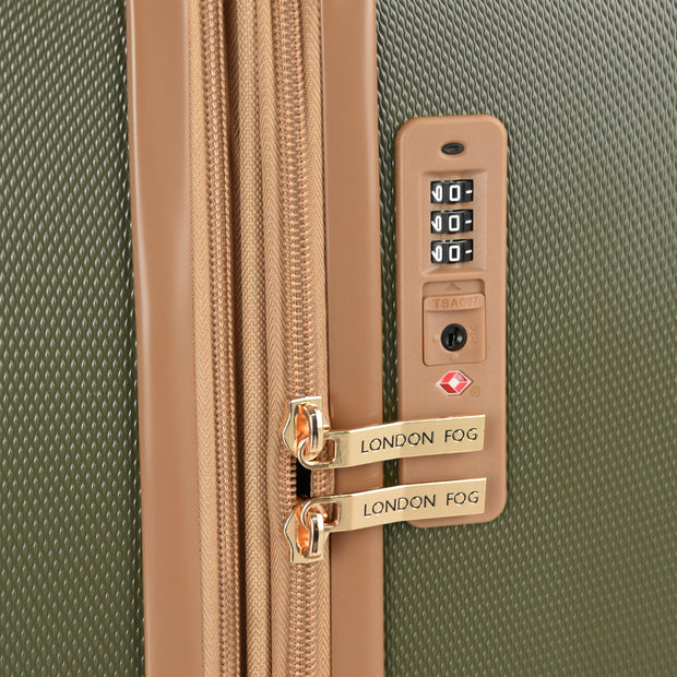 variant:46795571298496 Westbury Hardside Large Check Luggage London Fog  Olive & Sand