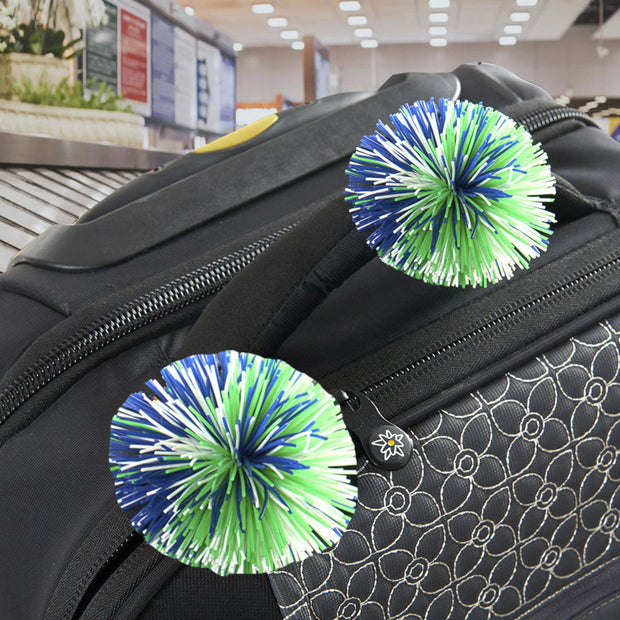 variant:42781240590528 Smooth Trip Zangles Bag Tags - 2 Pack - Blue/Green/White